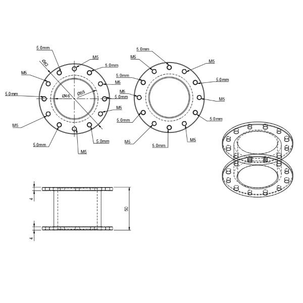 50mm High Quality Spacer Red
